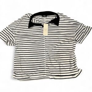 Striped Black and White Women's Top